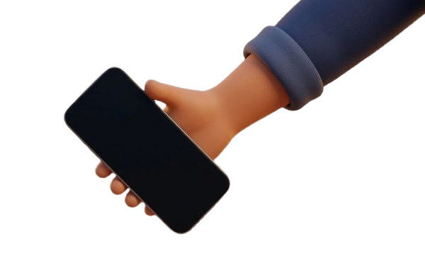 Hand holding a phone near the part